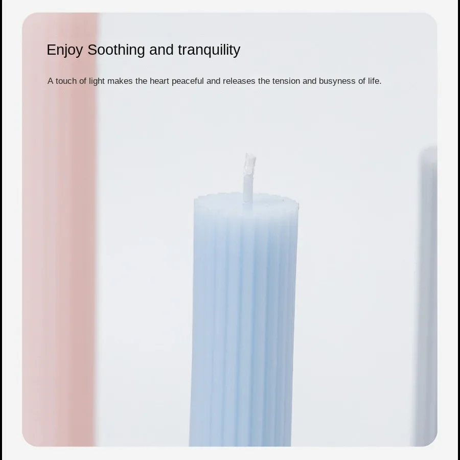 4pc/box 10.63in serrated cylindrical candles,Morandi colored Smokeless   long rod candles, for home，party, wedding decoration