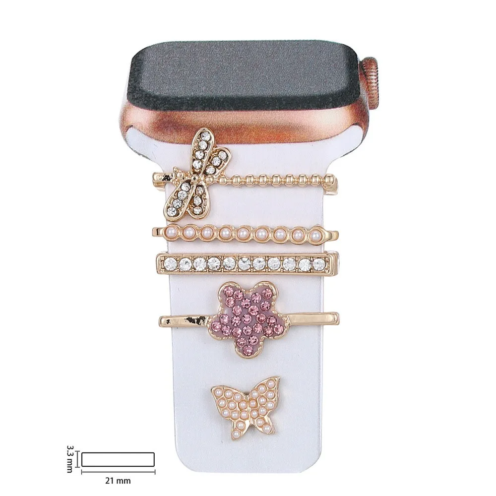 

Металлический ремешок для часов со стразами, кольцо, петли, милый ремешок для часов, украшение, брошь, браслет, ювелирные аксессуары для // часы