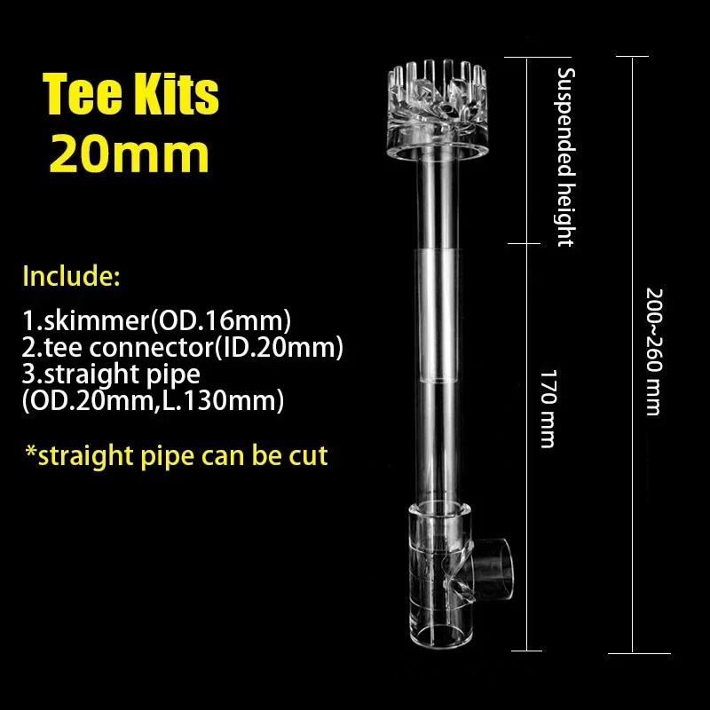 DIY Acrylic Aquarium Skimmer Lily Pipe Spin Surface Inflow Outflow Water Plant Tank Filter Cleaning Fish Tank Accessories