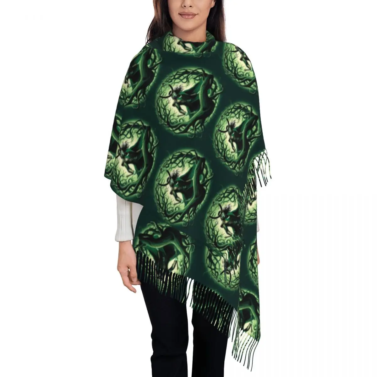 

Custom Loki Movie Scarf Women Luxury Winter Fall Wrap Shawl Tassel Wraps