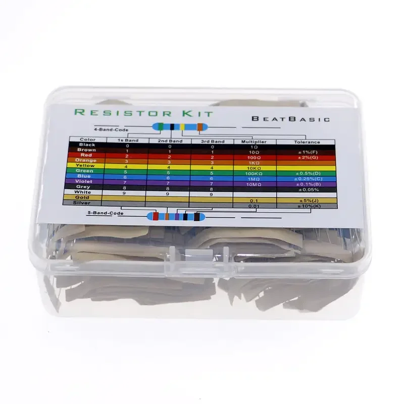 500Pcs 50 Values 1 ohm-1M ohm 1W 1% Metal Film Resistor Resistance Assortment Kit Set
