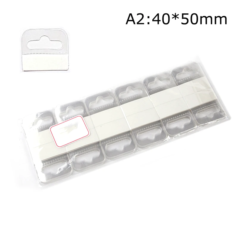 100pcs PVC Slot Hole Adhesive Hang Tabs Tags Hook Merchandise Package Box Bag Hangers Peghooks Display For Store Retail Display