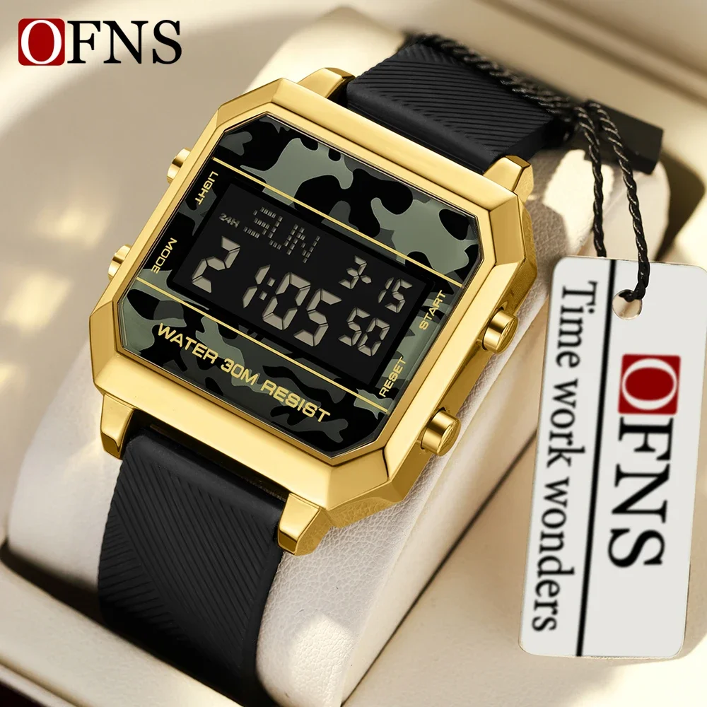 

OFNS 6161 New Electronic Digital Watch Men's Military Sports Watch Top Luxury LED Waterproof Electronic Men's Watch 2024