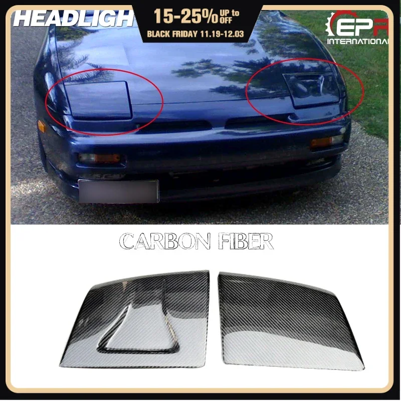 

Car Styling For Nissan 180SX Naca Style Real Carbon Fiber Headlight Cover 2pcs