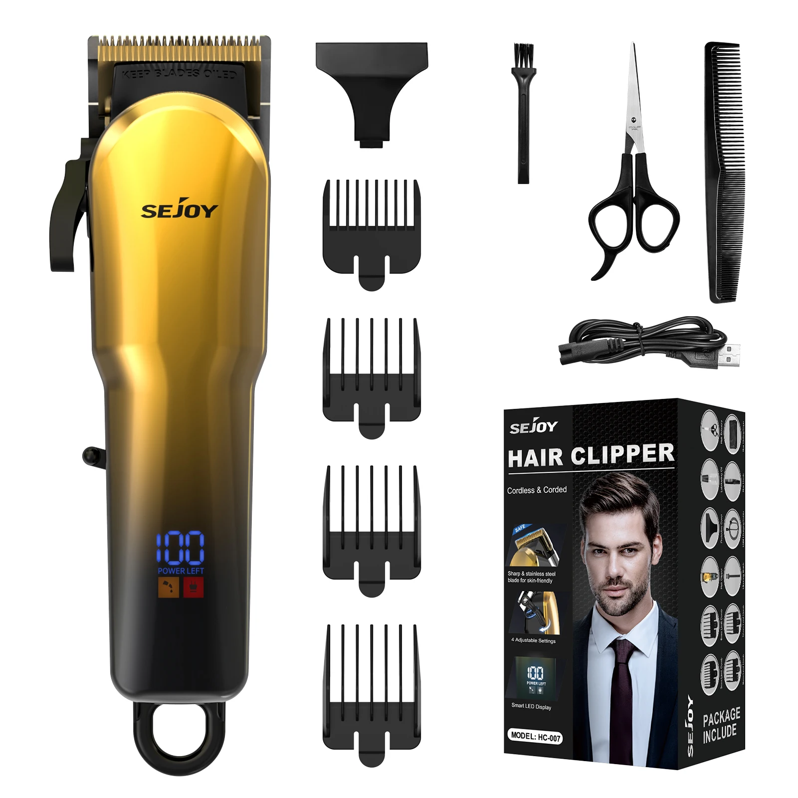 

Electric Clipper Rechargeable Hair Clippers Professional Trimmer Household Low Noise Beard Machine Personal Care Haircut Tool