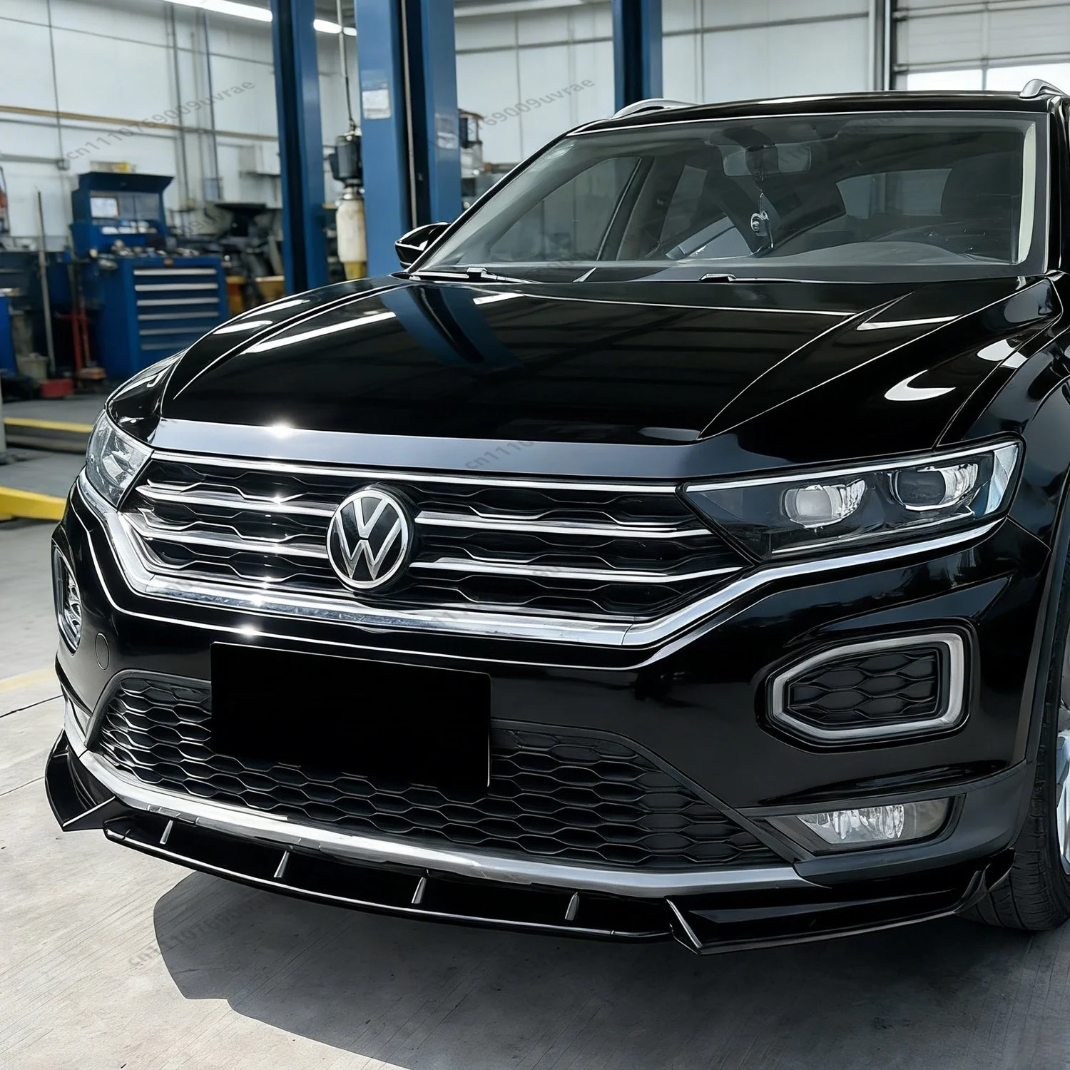 MAX Style Gloss Black Front Bumper Lip Spoiler Splitter Diffuser Trim For VW T-Roc MK1 A11 Tsi TDI Standard 2019-2021 Pre-Lci