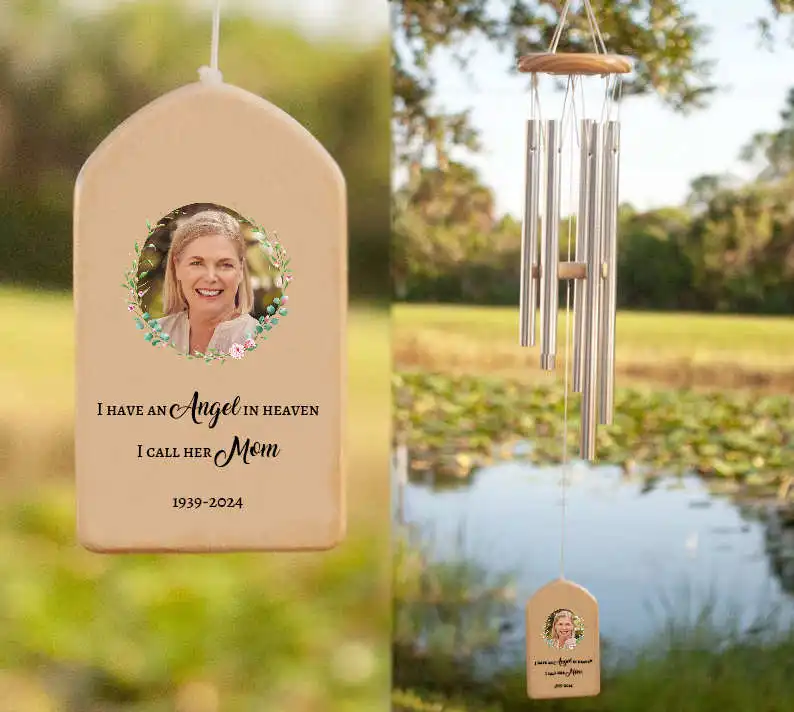 Personalized Memorial Wind Chimes for Outside Cardinal Sympathy Like Mother Father Cardinal Gifts Bereavement Condolence Funeral