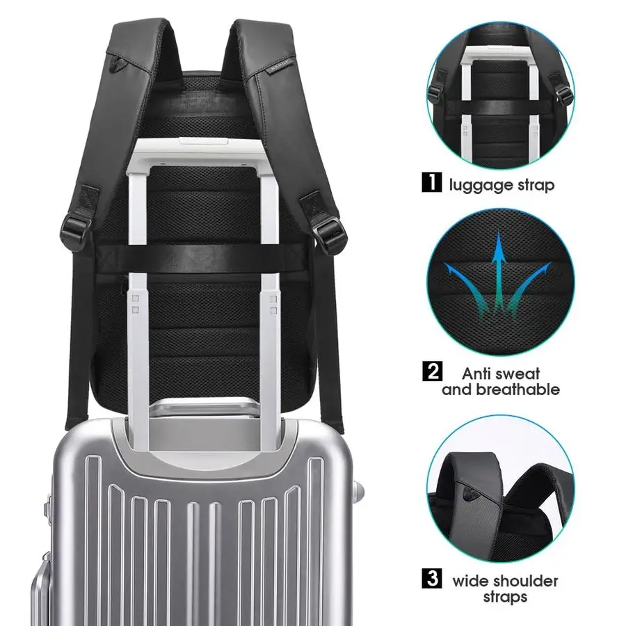 비즈니스 백팩, USB 충전 포트가 있는 노트북 백팩, 15.6인치에 맞는 슬림 비즈니스 백팩, 남성 여행용 백팩