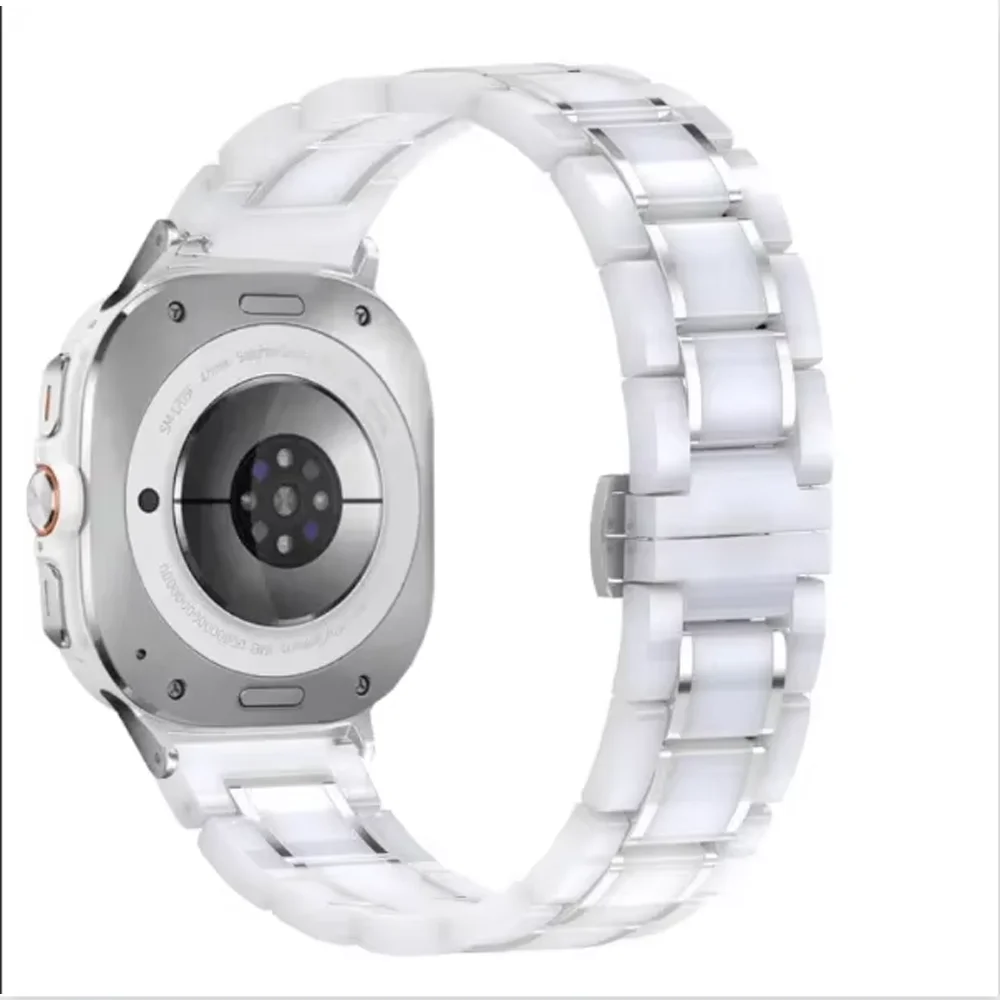حزام معدني لساعة سامسونج جالاكسي 8 الترا 47 ملم سوار معصم معدني رياضي من السيراميك جالاكسي ساعة 7 حزام بديل فائق