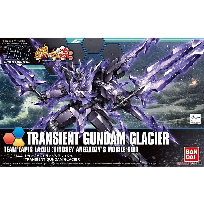 Bandai Gundam Model Kit Anime Figure Toys HGBF 1/144 Transient Gundam Glacier Genuine Gunpla Action Toy Figure Toys for Children