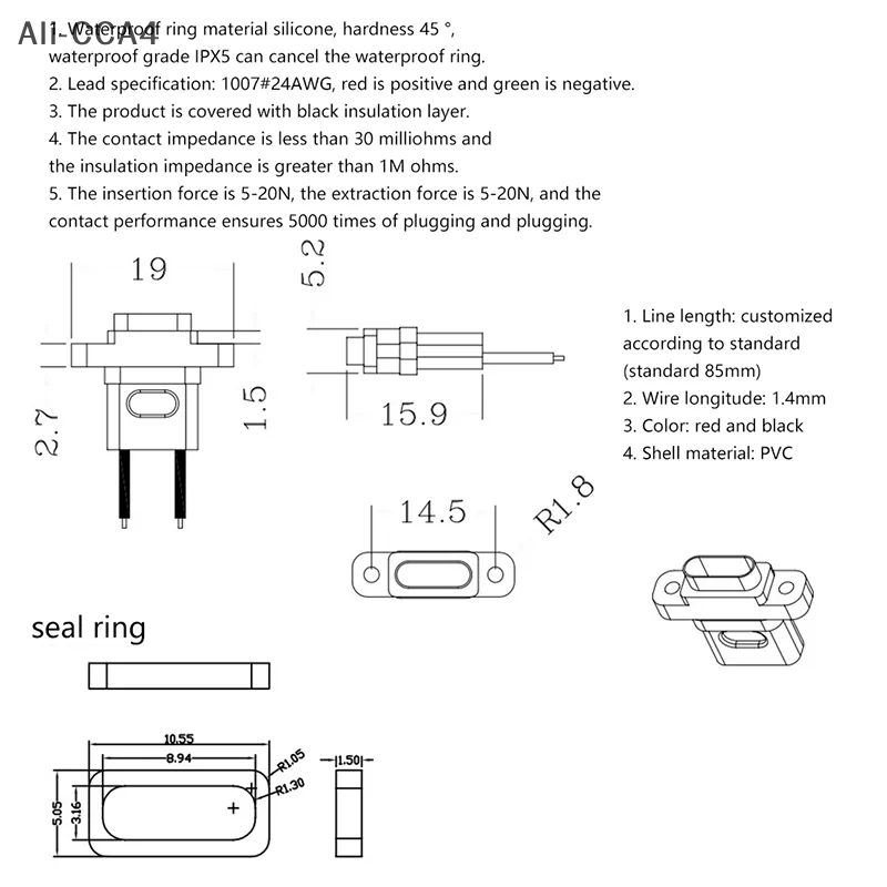 cca4-2025-НОВЫЙ-2-контактный-4-контактный-сварочный-провод-типа-c-водонепроницаемая-розетка-резиновое-кольцо-порт-быстрой-зарядки