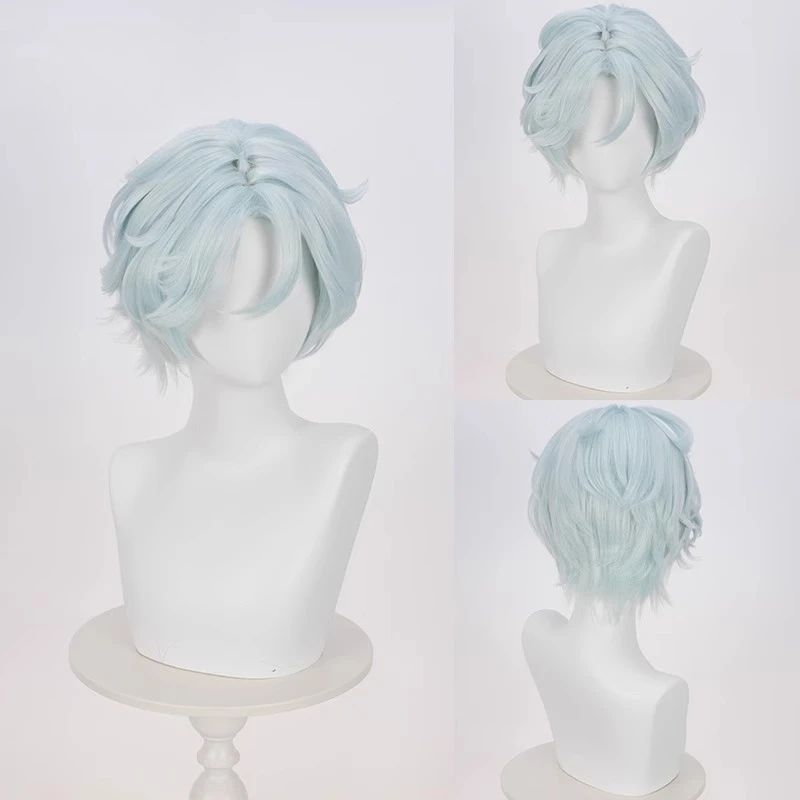 Jogo genshin impacto yifa natlan dottor dragão cosplay peruca simulação couro cabeludo cinza anime cabelo masculino anime roleplay peruca