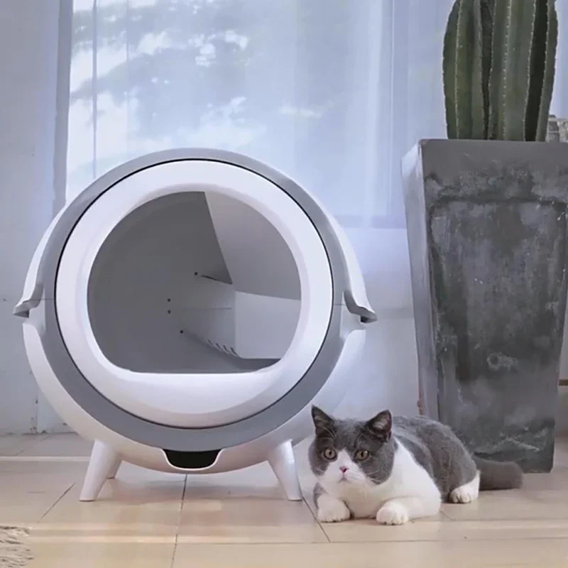 Control de aplicación personalizado de fábrica, caja de arena inteligente autolimpiante de gran capacidad para gatos, inodoro automático para gatos