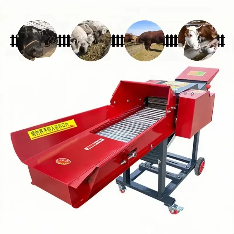 Electric Cow Sheep Animal Feed Food Rice Wheat Straw Forage Chopper Chaff Grass Corn Silage Cutting Making Machine 5