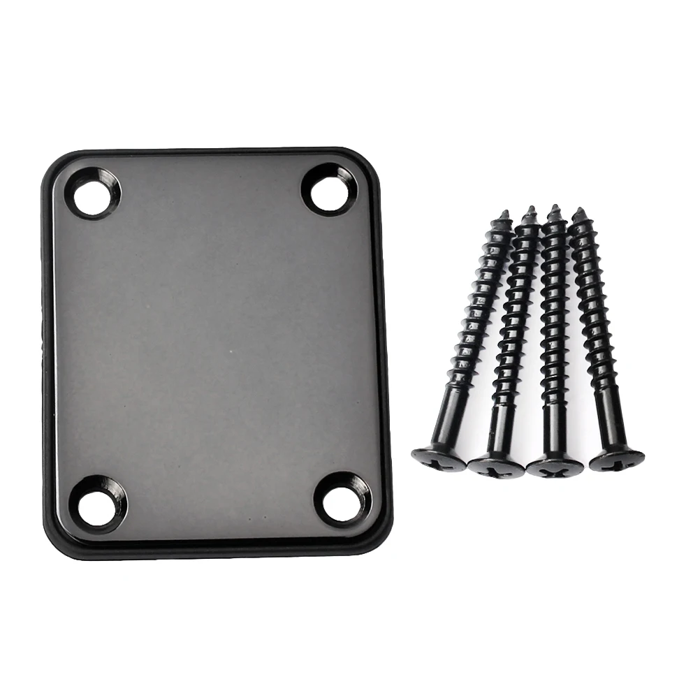 

Guitar Neck Plate Black Metal Connecting Board For Electric Bass Replacement Durable Joint Adapter Instrument Repair Part