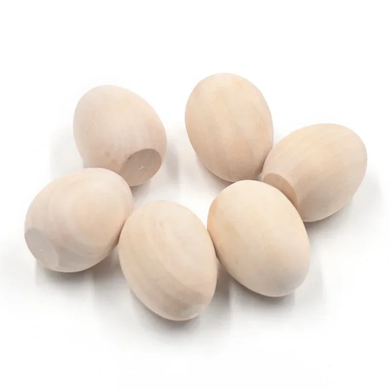 

36pcs Unfinished Wooden Eggs Unpainted DIY Craft Eggs for Easter Decorate Wedding Festival