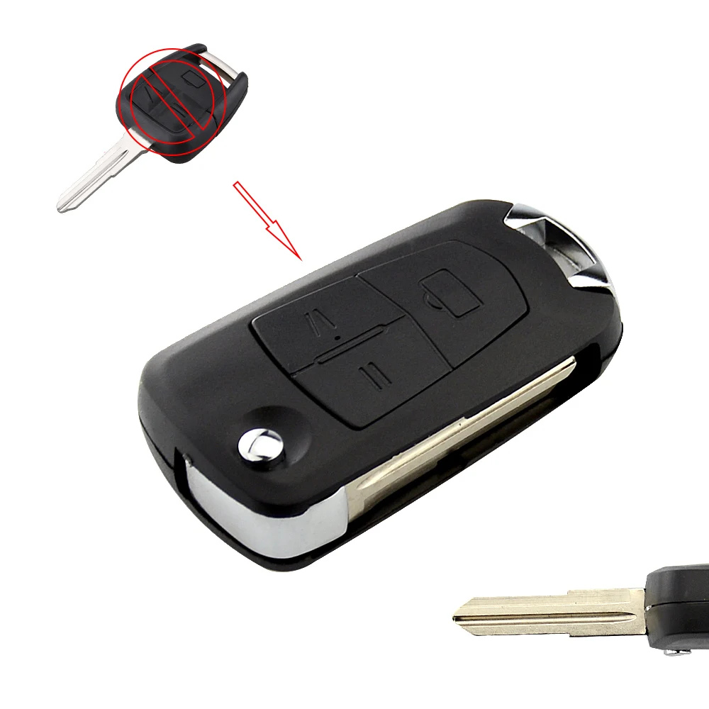 OkeyTech 3 Buttons Car Key Flip Folding Modified Key Shell HU43 Right Blade for Opel Vauxhall Astra Vectra Zafira