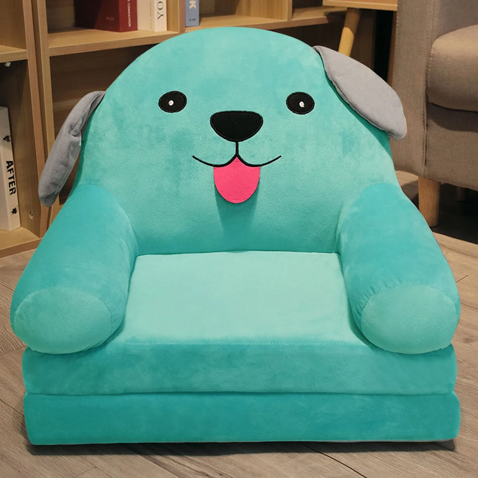 Couch Chairs Cover Lovely Children Chair Seat Plush Soft Cute Kids Sofa Cover 2-layer Animals Folding Sofa Without Liner Filler