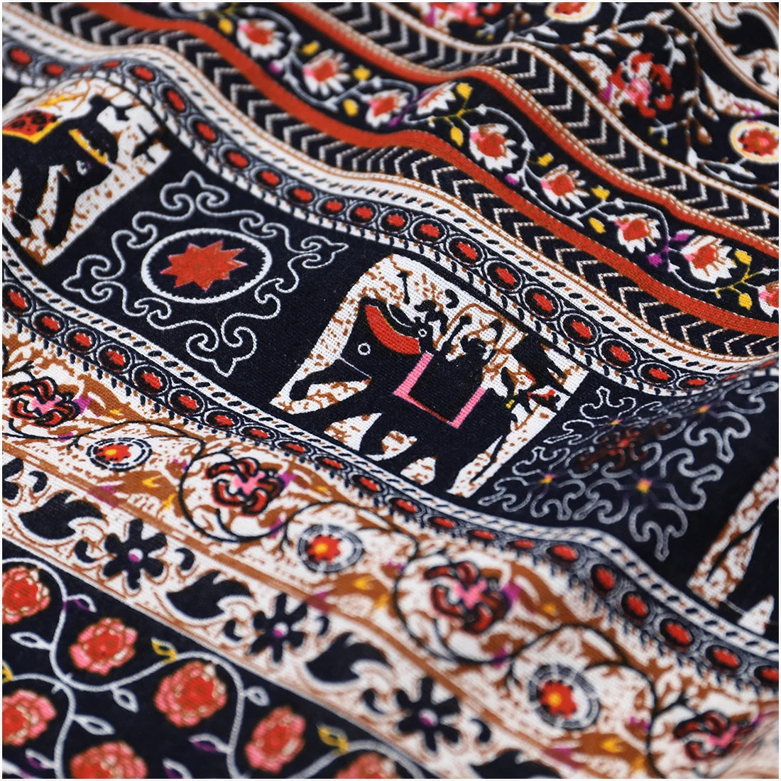 Printed Ethnic Elephant Cotton Fabric For Sewing Quilting Clothes Appareal Tablecloth Decoration Cloth