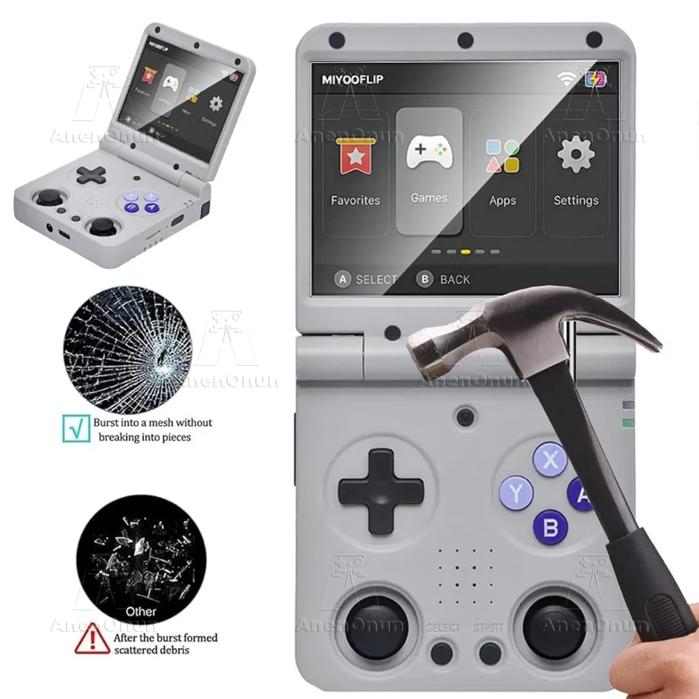 Bruchsicheres gehärtetes Glas für Miyoo Flip / Miyoo Flip V2 Ultra HD, kratzfest, Anti-Fingerabdruck, 2,5D-Bildschirmschutz mit gebogenen Kanten – Detail 3