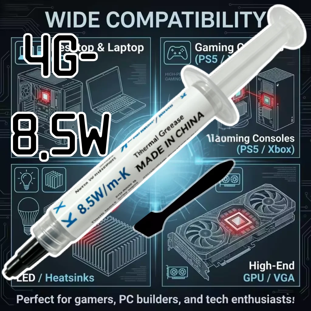 

8.5w/m·k Thermal Paste Heat Conduction Compound Silicone Grease For Computer PC Laptop CPU GPU Video Card 4g Higher than Mx-4