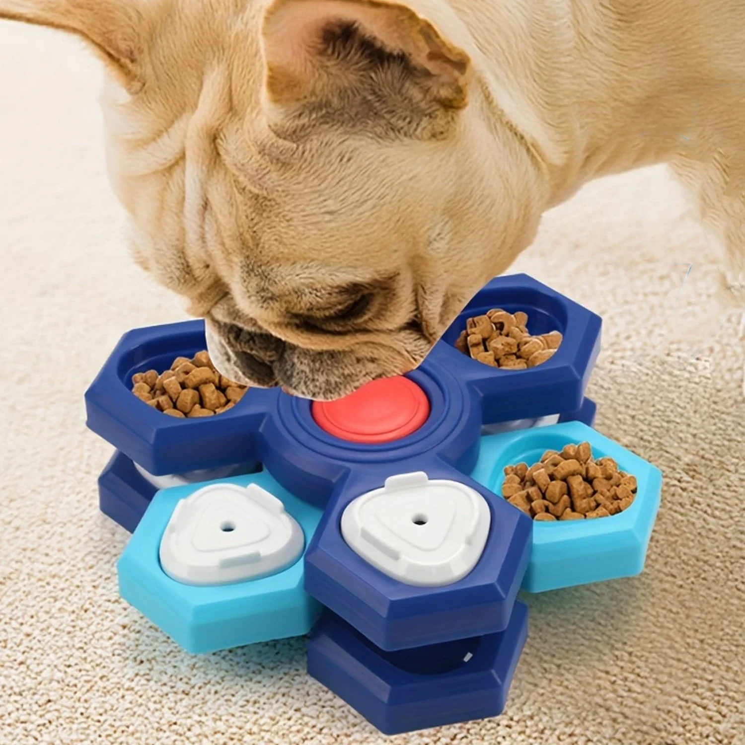 

Multi-Level Dog Slow Feeder 12 Hidden Dots Rotating Puzzle Type Toy Pet Puzzle Dispenser Bowl Puppy Feeding Supplies