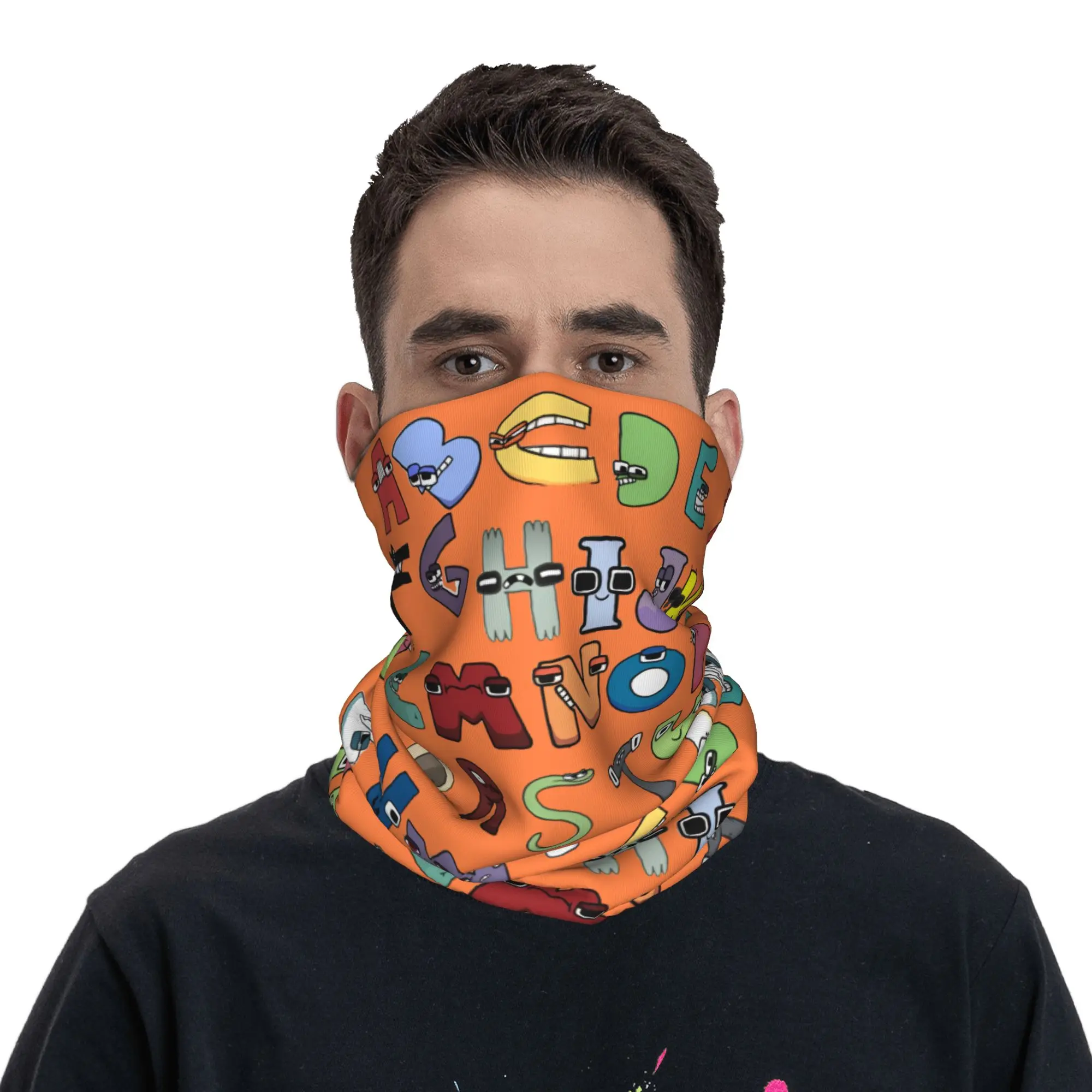 

Custom A-Alphabetes L-Lores Winter Headband Neck Warmer Women Men Hiking Hunting Tube Scarf Cartoon Manga Face Bandana Gaiter