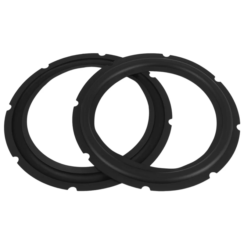 ABGN 10 بوصة مكبر صوت مطاطي مثقوب بحافة إسفنجية مضخم صوت حلقات محيطة قطع غيار لإصلاح مكبر الصوت (أسود) (2 قطعة)