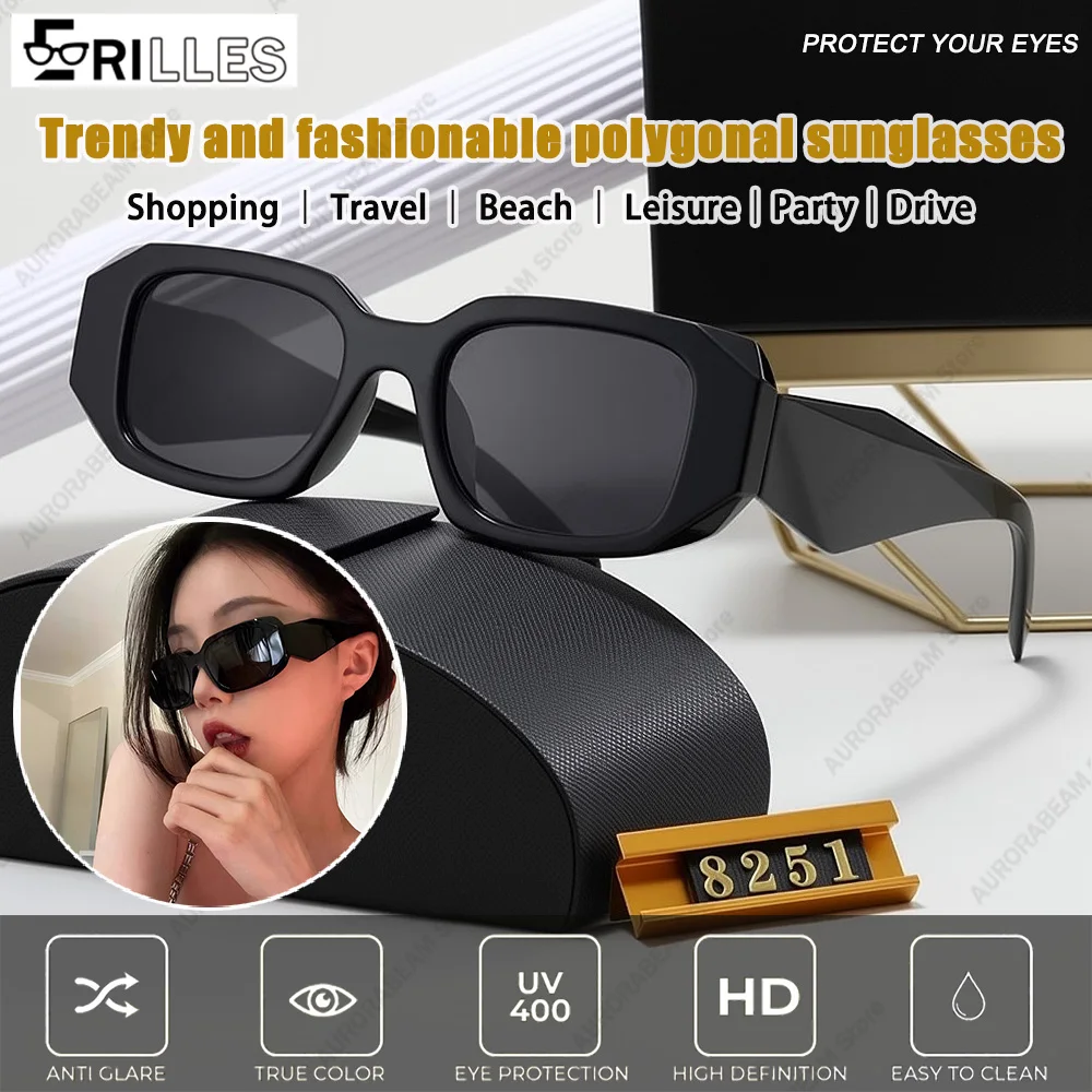

Модные многоугольные солнцезащитные очки Erilles с защитой UV400, высококачественные солнцезащитные очки унисекс для пляжа и путешествий, новинка 2025, горячая распродажа