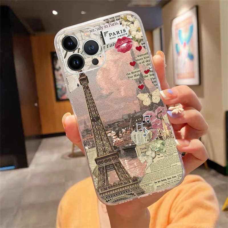 

Paris Phone Case Carcasa Funda For iPhone 17 Pro Max 17 Air 16 15 14 13 Pro Max 15 16 Pro 15Plus