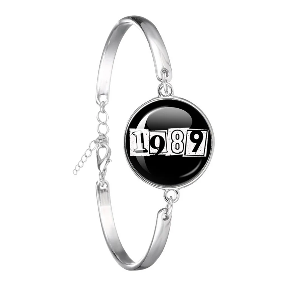 Swift Pop Album Music 1989,Red,Lover,Folklore And Reputation Glass Cabochon Alloy Bracelet Jewelry Gift For Fans