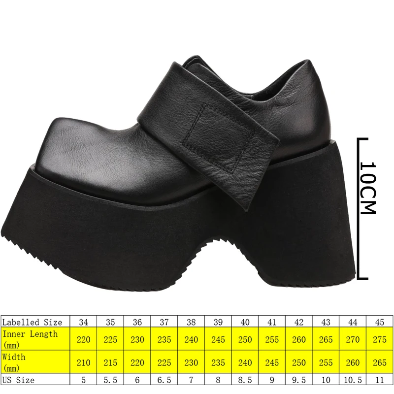 Fujin 10cm Ethnic Platform Wedge Hook Moccasins Fashion Shoes Natural Cow Genuine Leather Autumn Spring Pumps Women High Heels