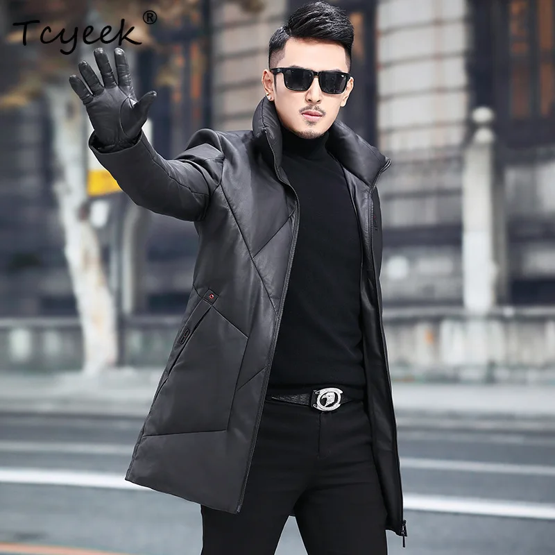 

Tcyeek Real Sheepskin Genuine Leather Down Jacket Men Winter Clothes Warm White Duck Down Coat Mens Coats 2025 Casaco Masculino