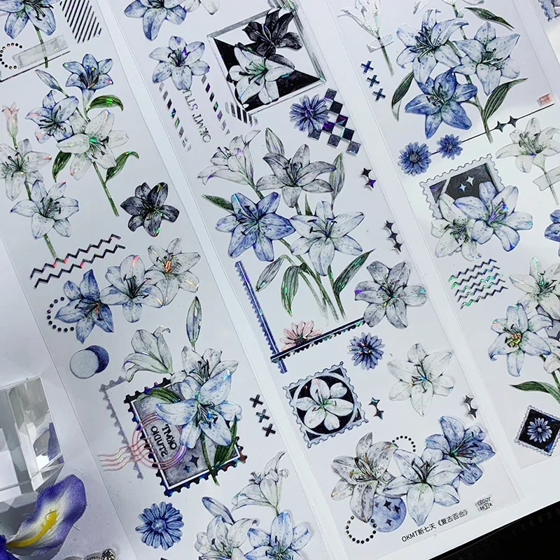 New Vintage lily flower Sticker Card Making Collage Decoration