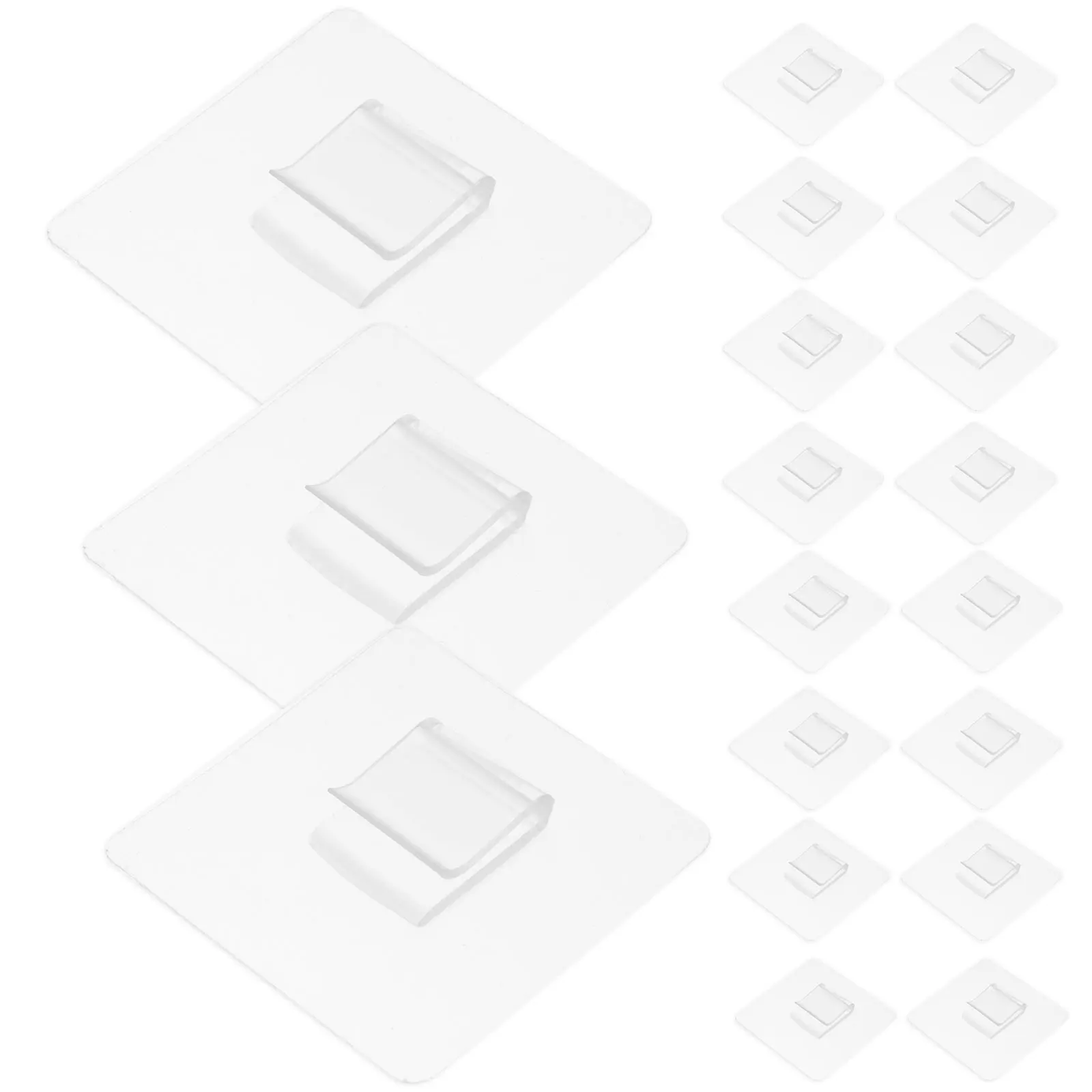 

Snap Adhesive Hook Plastic Bathroom Hooks Wall for Hanging Towel Shower Shelf Rack Replacement Sticky Clear Small No Damage