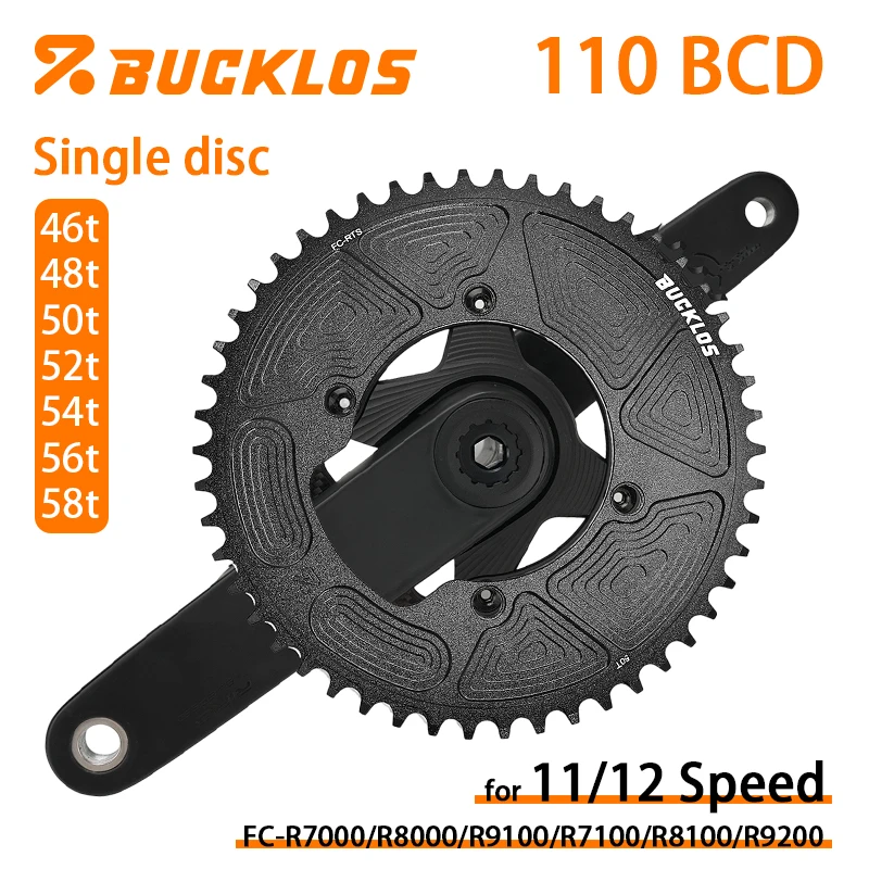 

BUCKLOS 110 BCD Bike Chainring for R7000 R8000 R7100 R8100 R9100 R9200 46/48/50/52/54/56/58T Aluminium Alloy Bicycle Chainwheel