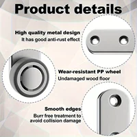 Heavy-Duty Silent Sliding Door Wheel with 4 Rollers and 8 Screws Metal Directional Casters Sliding Track Wheels Door Hardware 4