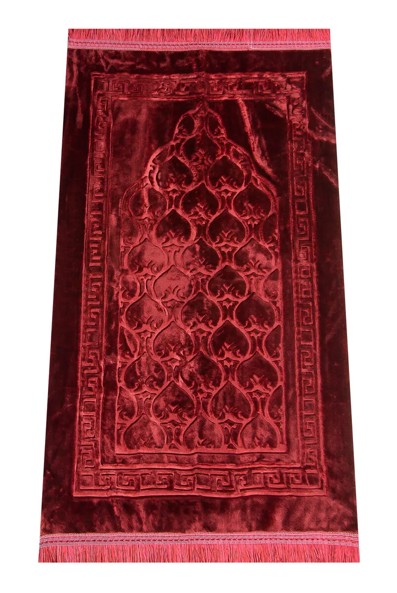 Iqrah plush prayer mat-red, green, prayer prayer prayer mat, yoga, exercise-free, meditation