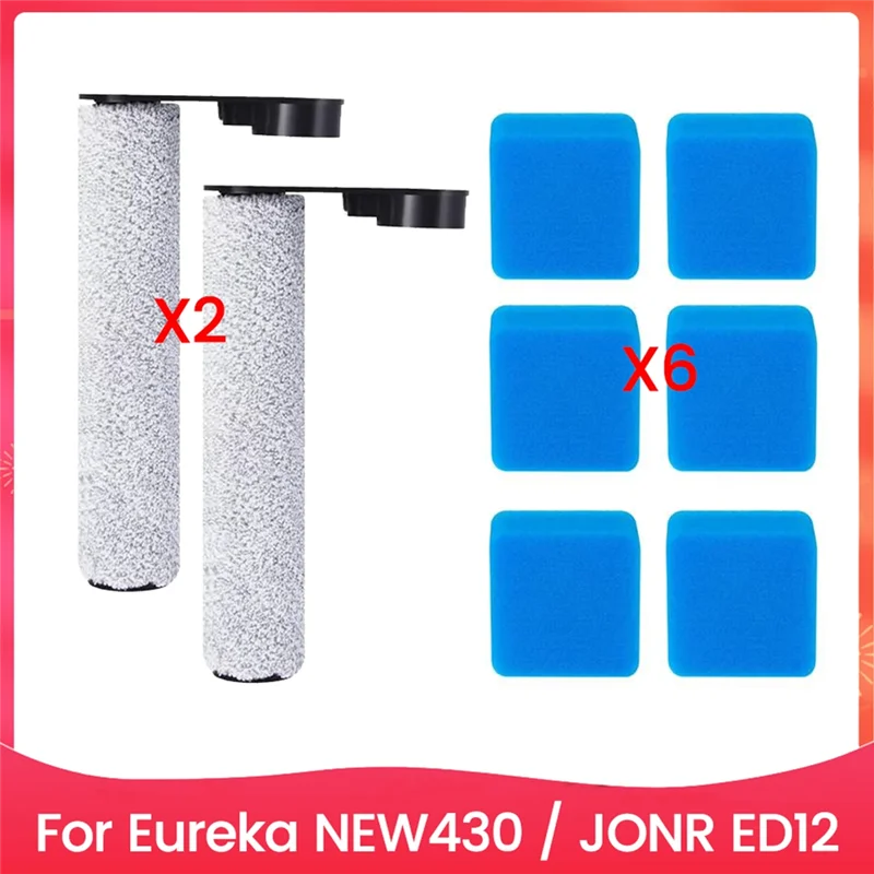 Promotion!8PCS Main Brush And Sponge Set Replace For Eureka NEW430/JONR ED12 Floor Scrubber Replacement Parts Main Brush Sponge