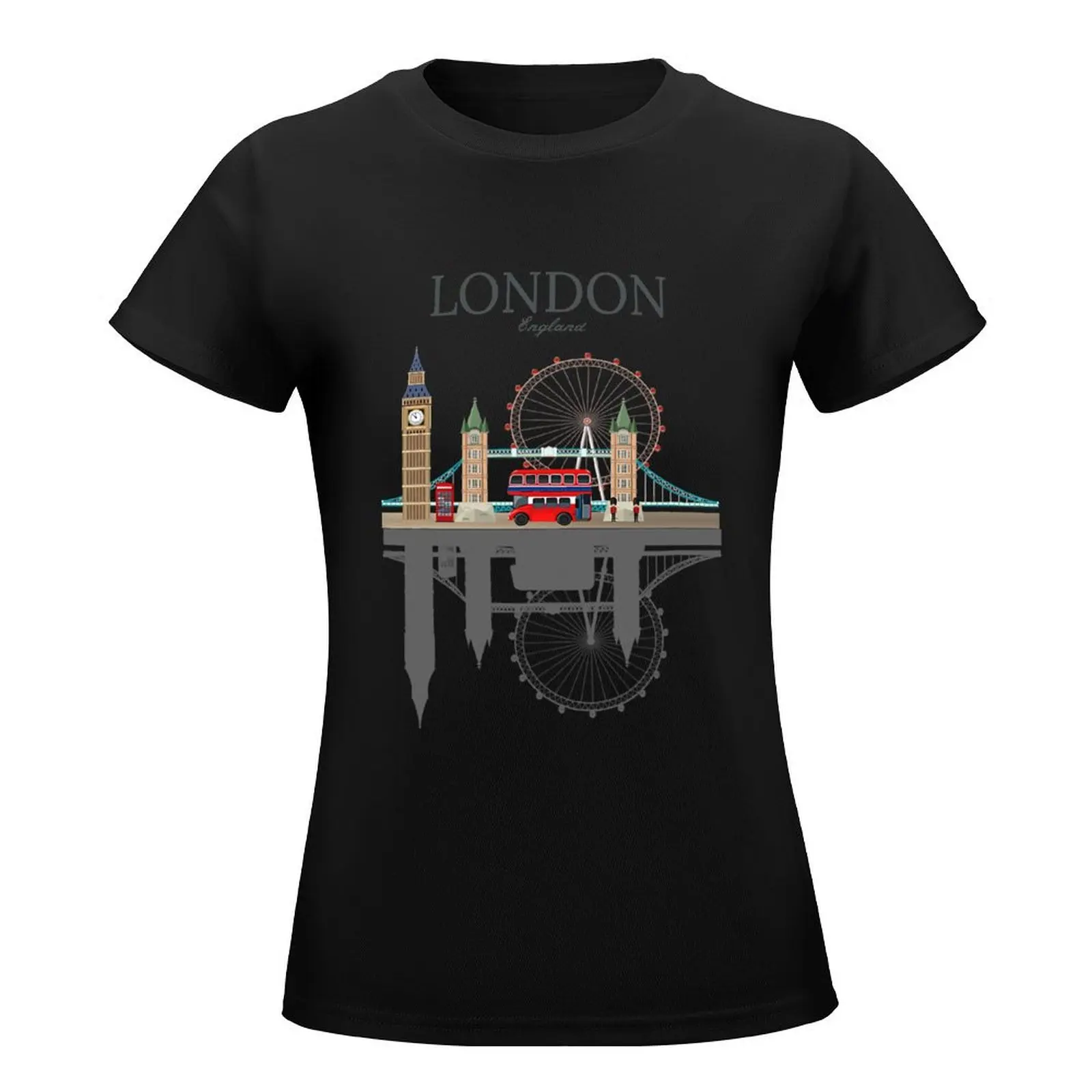 London Souvenir City Vintage British UK T-Shirt blacks sublime Blouse t-shirts for Women pack