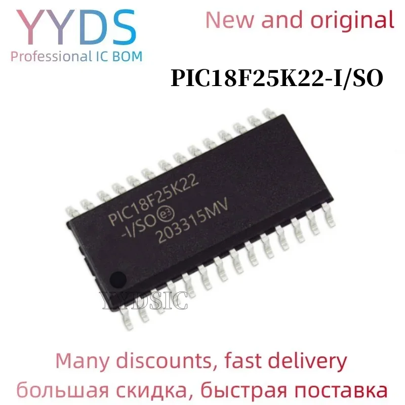 1PCS PIC18F25K22-I/SO  PIC18F25K22 PIC18F25K22T-I/SO IC MCU 8BIT 32KB FLASH 28SOIC integrated circuit IC Single chip