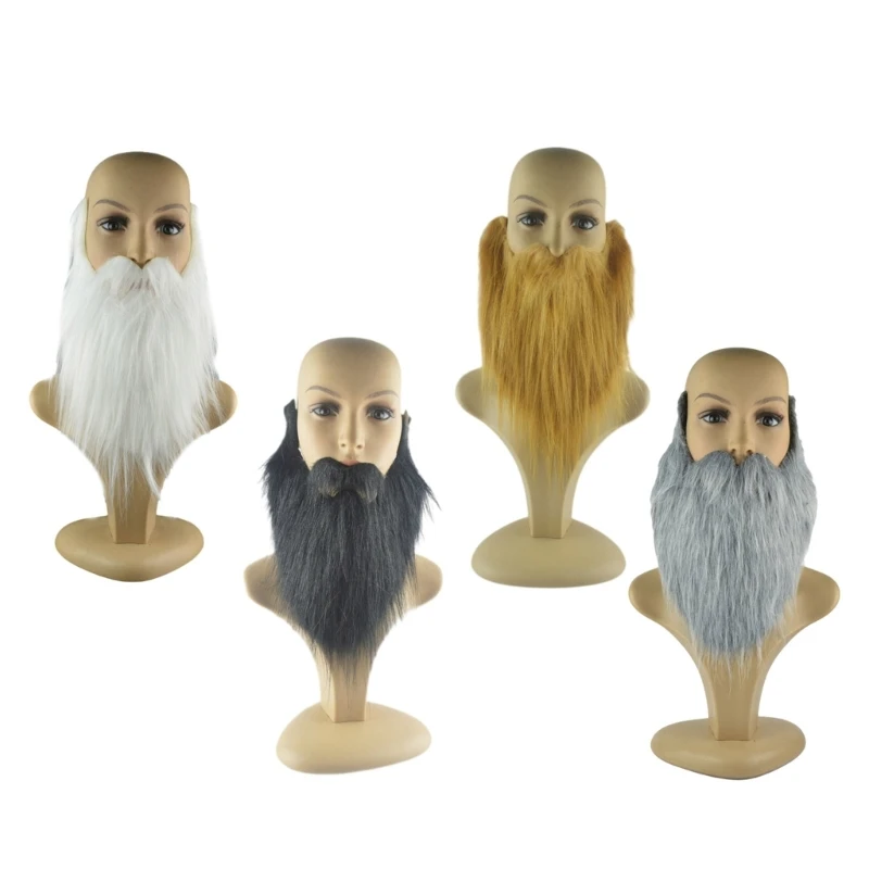 Halloween Party Fake Beard,Funny Fake Mustache Beard for Cosplay Supplies, Realistic False Drop shipping