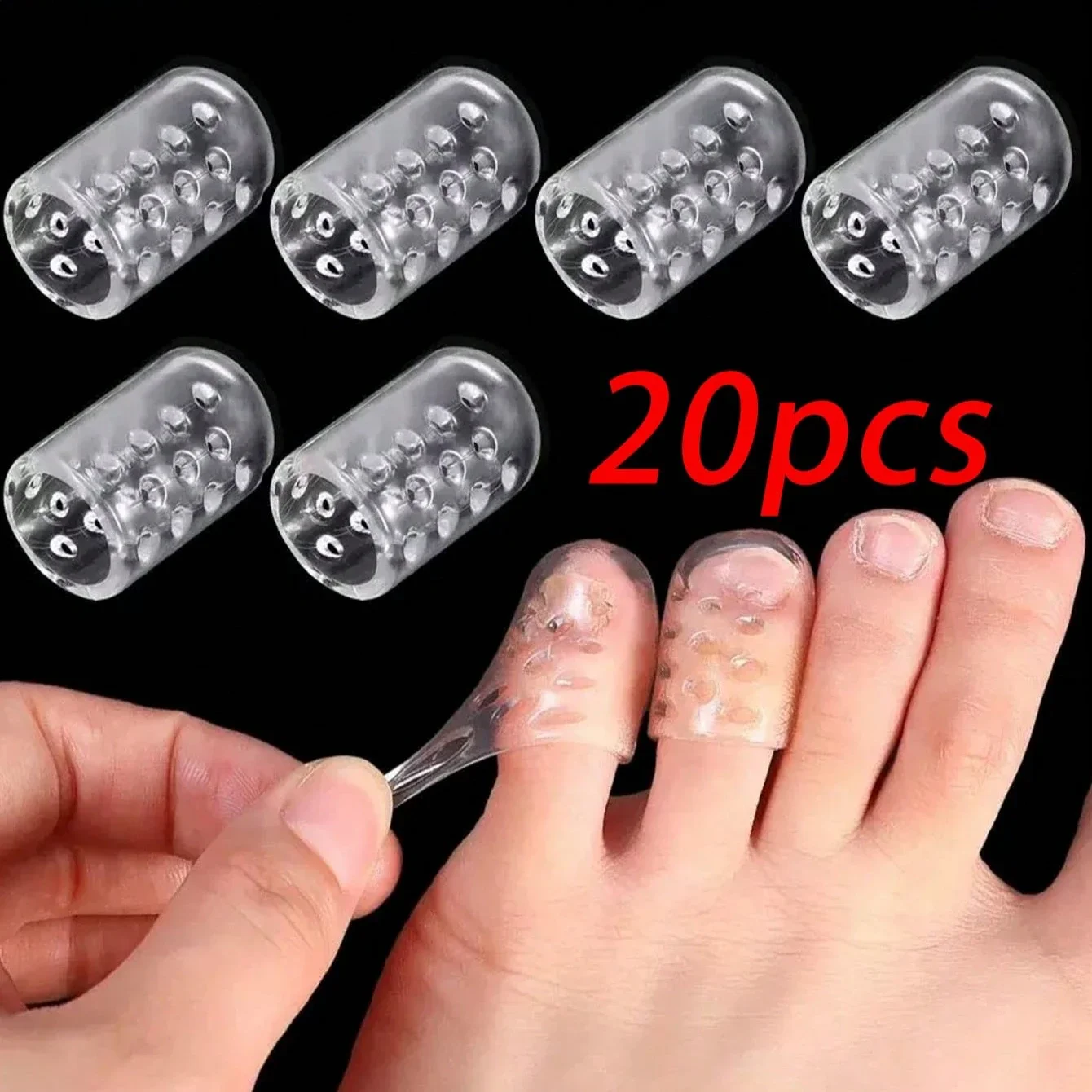 

20pcs Silicone Toe Protectors Moisture Wicking & Anti-Friction Material for Women Men Comfort Summer Footwear Daily Use Sports