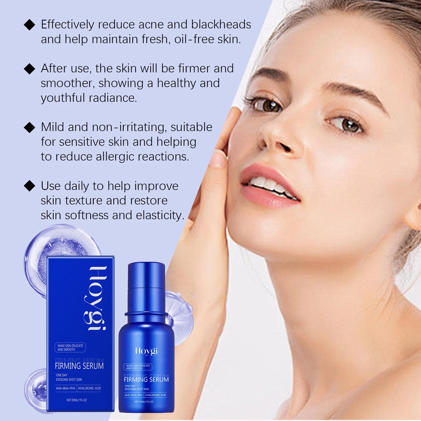 

Hydrating and Firming Emulsion for Daily Skincare with Oil Control and Pore Minimizing Properties Improve Skin Elasticity