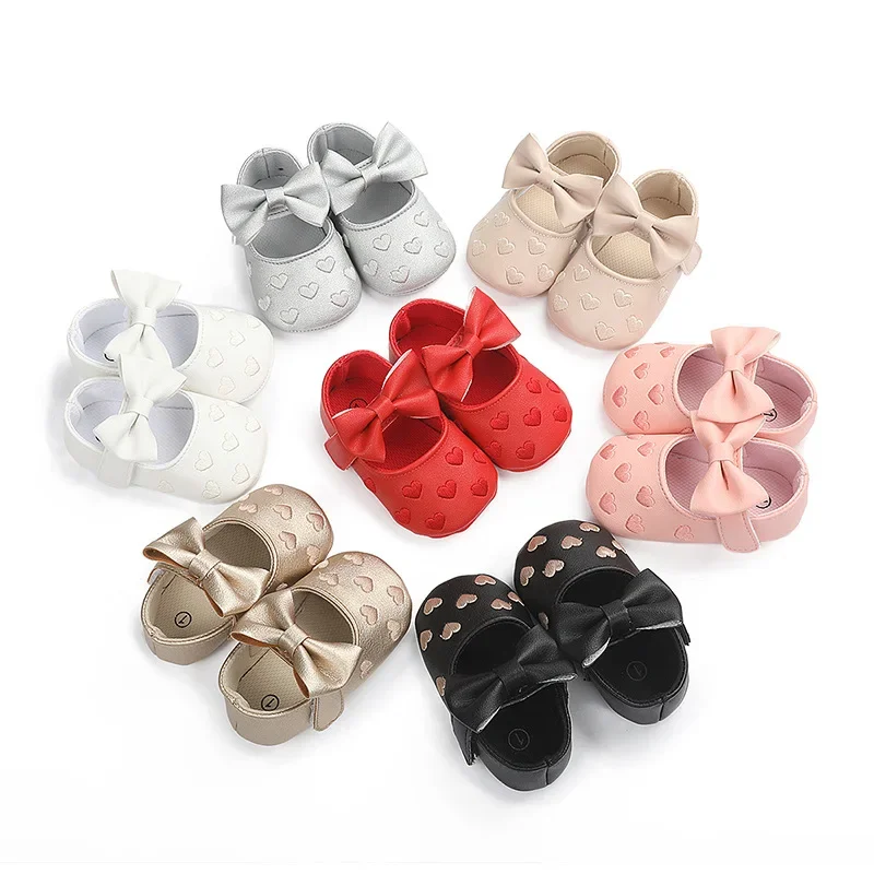 Newborn Baby Girls Shoes PU leather Buckle First Walkers Big Bow Summer Princess Shoes Party Wedding Baby Girl Shoes