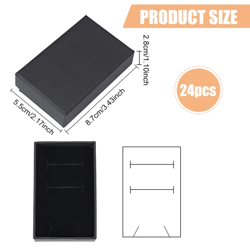 24 Pack Jewelry Ring Boxes Kraft Square Boxes
