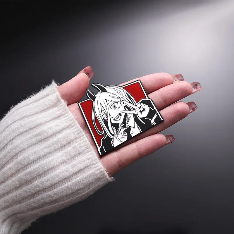 Chainsaw Man Metal Badge Japanese Anime Power Enamel Pin Brooch Cute Girl Cartoon Lapel Pins Emblem Fashion Jewelry Accessories