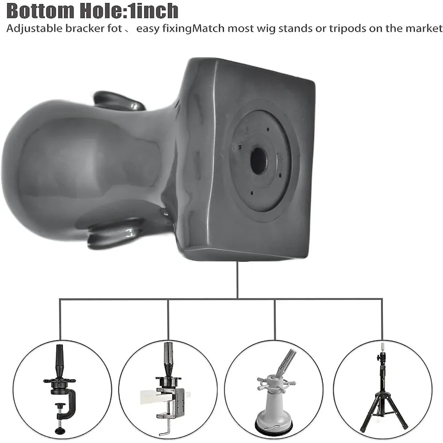 PVC 마네킹 헤드 블랙 남성 마네킹 모델 디스플레이 모자 스카프 가발 헤어 안경 모자 미용 스타일링 도구