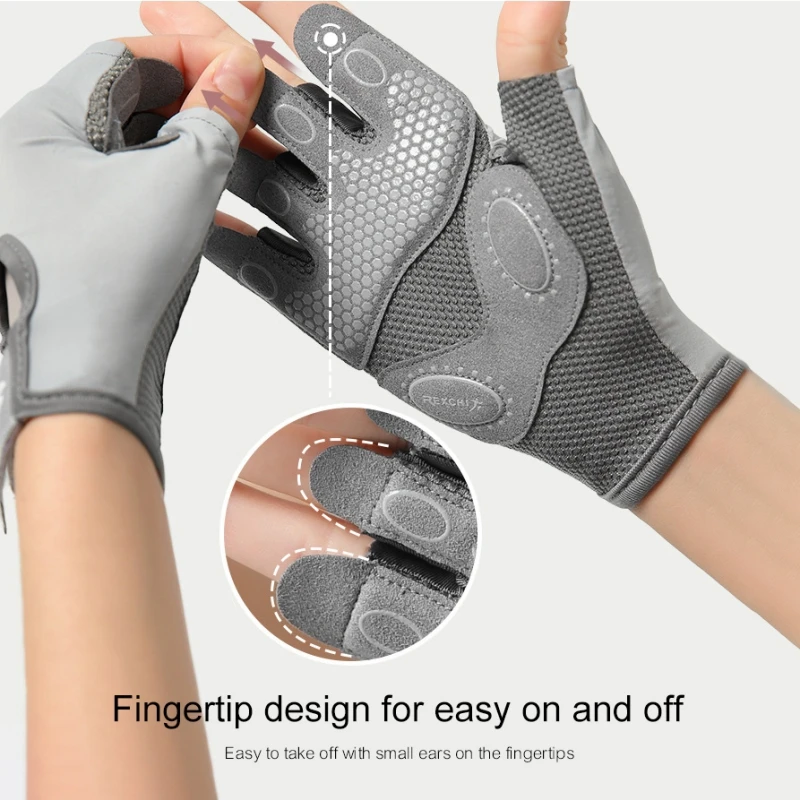 Half Finger Gloves Gym Fitness Anti-Slip Women Sports Exercise Cycling Gloves Female Breathable Fingerless Workout Gloves