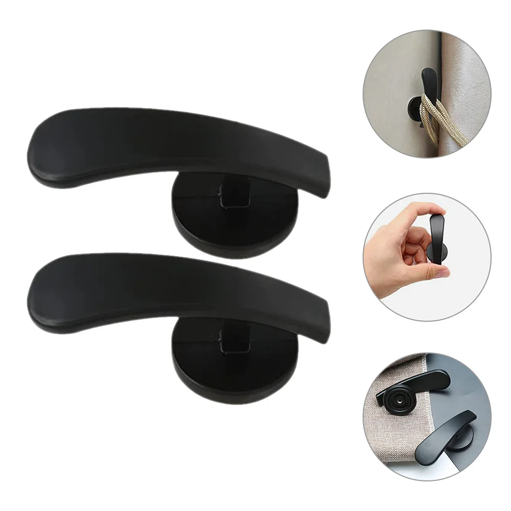 2 Pcs Curtain Hook Hooks Adhesive Wall Holder Drapery Tiebacks Wall-mounted Aluminum Alloy Accessories Holdbacks